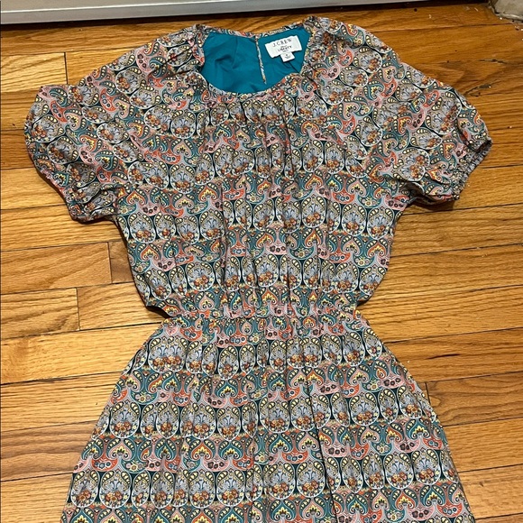 J.Crew Women's Liberty Giorgia Duke Print Side Cut Out Organic Cotton Dress - Picture 4 of 7